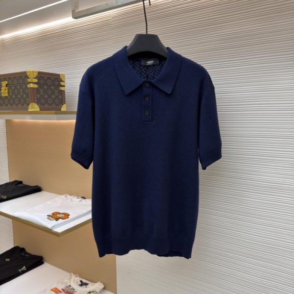 designer,replica,clothing,fake,1:1,lv,luxury,high quality Fendi openwork knit polo shirt (RVF6N)
