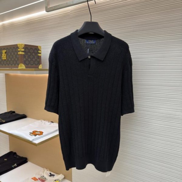 designer,replica,clothing,fake,1:1,lv,luxury,high quality Ralph Lauren Ribbed Solid Color Linen Knit Polo Shirt (WX964)