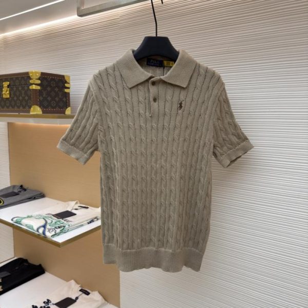 designer,replica,clothing,fake,1:1,lv,luxury,high quality Ralph Lauren cable-knit polo collar knit sweater (EKOUC)