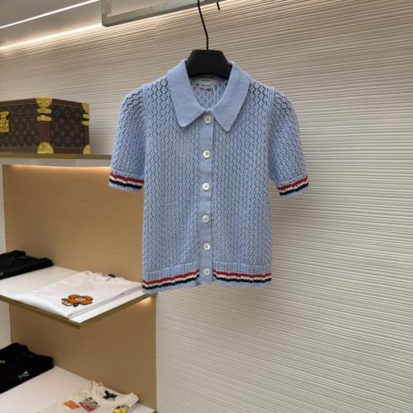 designer,replica,clothing,fake,1:1,lv,luxury,high quality THOM BROWNE Striped Openwork Knit Cardigan [Women’s] (UISXN)