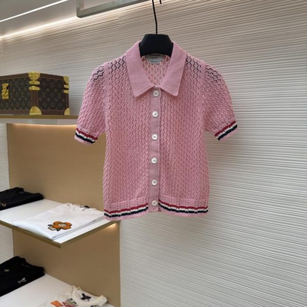 designer,replica,clothing,fake,1:1,lv,luxury,high quality THOM BROWNE Striped Openwork Knit Cardigan [Women’s] (89YV9)