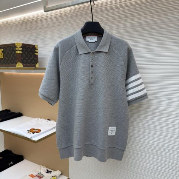 designer,replica,clothing,fake,1:1,lv,luxury,high quality THOM BROWNE Water Ripple Polo Shirt (B2G27)