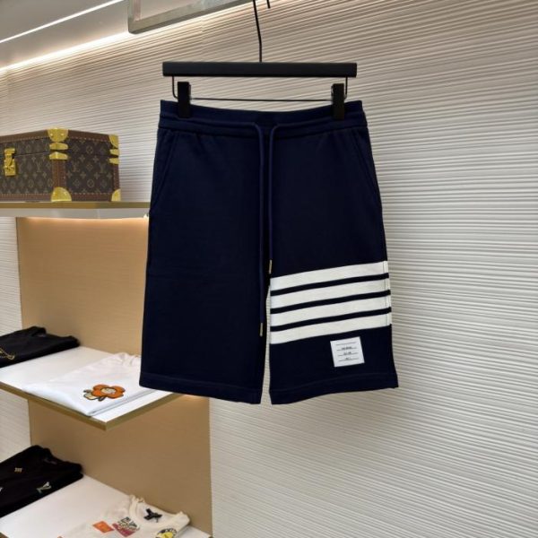 designer,replica,clothing,fake,1:1,lv,luxury,high quality THOM BROWNE Classic Yarn-Dyed Four-Striped Basic Shorts (79FQ7)