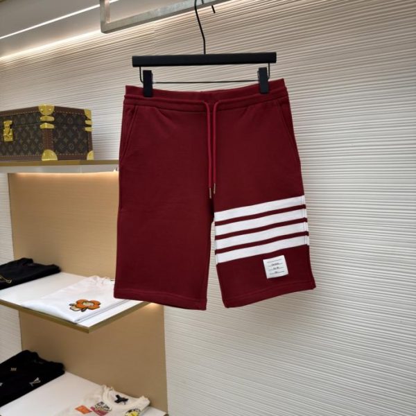 designer,replica,clothing,fake,1:1,lv,luxury,high quality THOM BROWNE Classic Yarn-Dyed Four-Striped Basic Shorts (VB0BI)