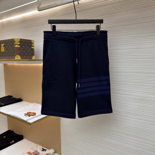 designer,replica,clothing,fake,1:1,lv,luxury,high quality THOM BROWNE Classic Yarn-Dyed Four-Striped Basic Shorts (LE54A)