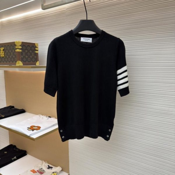 designer,replica,clothing,fake,1:1,lv,luxury,high quality THOM BROWNE Classic Knit Short-Sleeve Sleeve (NR2A5)
