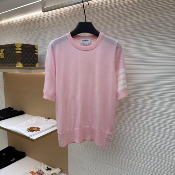 designer,replica,clothing,fake,1:1,lv,luxury,high quality THOM BROWNE Classic Knit Short-Sleeve T-Shirt (GDZYN)