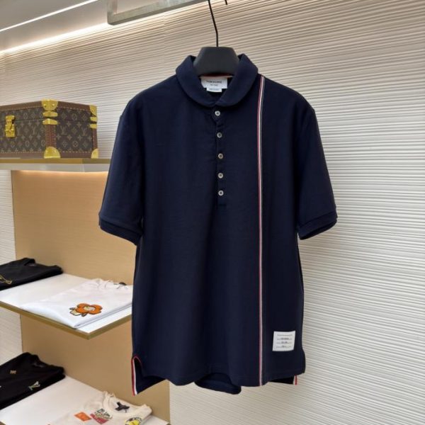 designer,replica,clothing,fake,1:1,lv,luxury,high quality THOM BROWNE Striped Polo Shirt (25WOF)