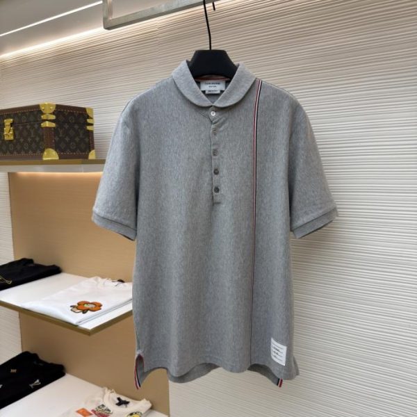 designer,replica,clothing,fake,1:1,lv,luxury,high quality THOM BROWNE striped polo shirt (K6IM0)