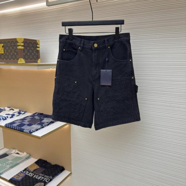 designer,replica,clothing,fake,1:1,lv,luxury,high quality LOUIS VUITTON Embossed Denim Shorts (4OIG1)