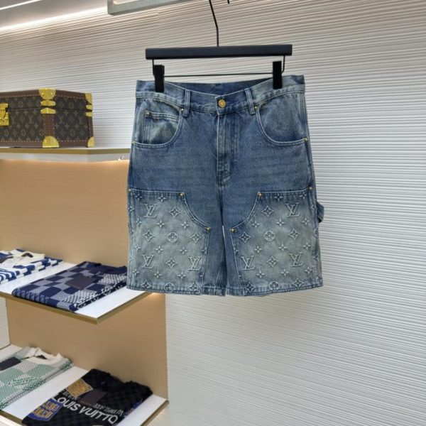 designer,replica,clothing,fake,1:1,lv,luxury,high quality LOUIS VUITTON Embossed Denim Shorts (Y6C7V)