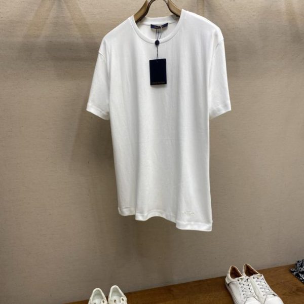 designer,replica,clothing,fake,1:1,lv,luxury,high quality LV crew neck logo embroidered T-shirt (6KTNM)