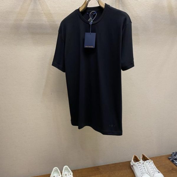 designer,replica,clothing,fake,1:1,lv,luxury,high quality LV crew neck logo embroidered T-shirt (B35ZV)