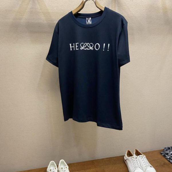 designer,replica,clothing,fake,1:1,lv,luxury,high quality Loewe cotton blend letter print short-sleeved T-shirt (VQIXD)
