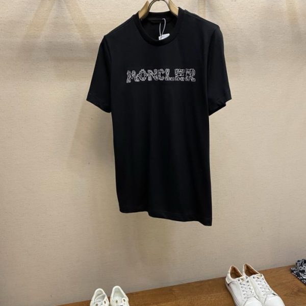 designer,replica,clothing,fake,1:1,lv,luxury,high quality Moncler Space Embroidery Logo Crew Neck Cotton T-Shirt (49QAF)