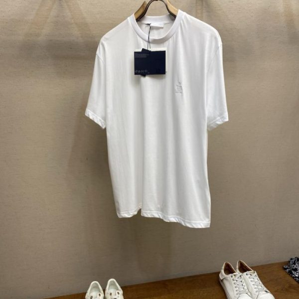 designer,replica,clothing,fake,1:1,lv,luxury,high quality Prada school logo embroidered crew neck short-sleeved shirt (BBHCJ)