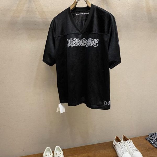 designer,replica,clothing,fake,1:1,lv,luxury,high quality Chrome Hearts Ice Hockey Collection Silver-Plated Short-Sleeve T-Shirt (BIF1G)