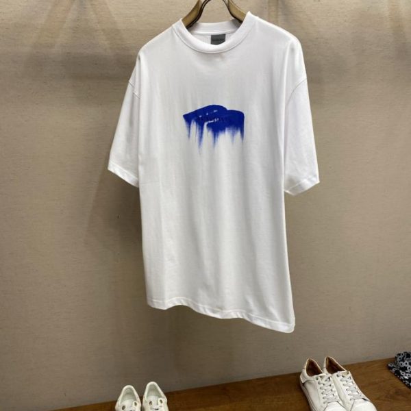 designer,replica,clothing,fake,1:1,lv,luxury,high quality Balenciaga Liquid Embroidery Crew Neck Short-Sleeve T-Shirt (KT3VK)