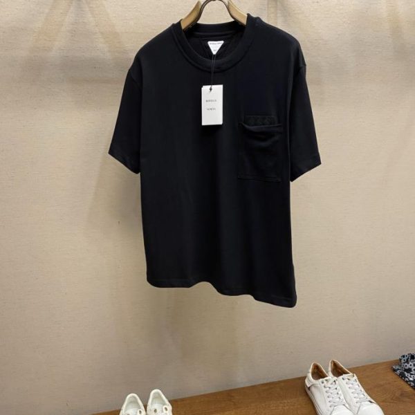 designer,replica,clothing,fake,1:1,lv,luxury,high quality Bottega Veneta quilted short-sleeved shirt with leather label pocket (3AEX5)