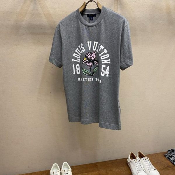 designer,replica,clothing,fake,1:1,lv,luxury,high quality LV Iris Floral Crew Neck Short-Sleeve T-Shirt (NHOHW)