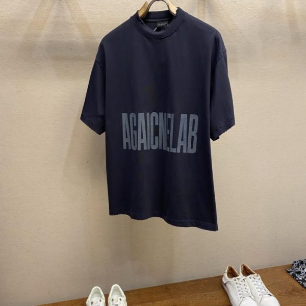 designer,replica,clothing,fake,1:1,lv,luxury,high quality Balenciaga Letter Print Crew Neck Short Sleeve T-Shirt (EO6AL)