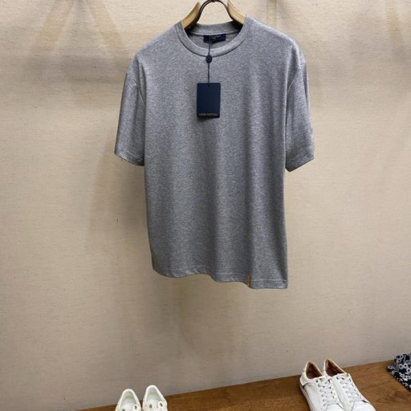 designer,replica,clothing,fake,1:1,lv,luxury,high quality LV leather tag crew neck short-sleeved shirt (1O2DM)
