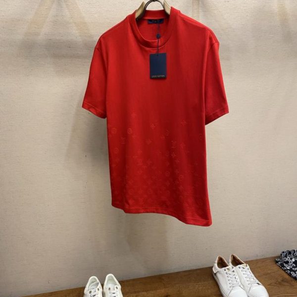 designer,replica,clothing,fake,1:1,lv,luxury,high quality LV Fleece Print Crew Neck Short-Sleeve T-Shirt (RVZZW)