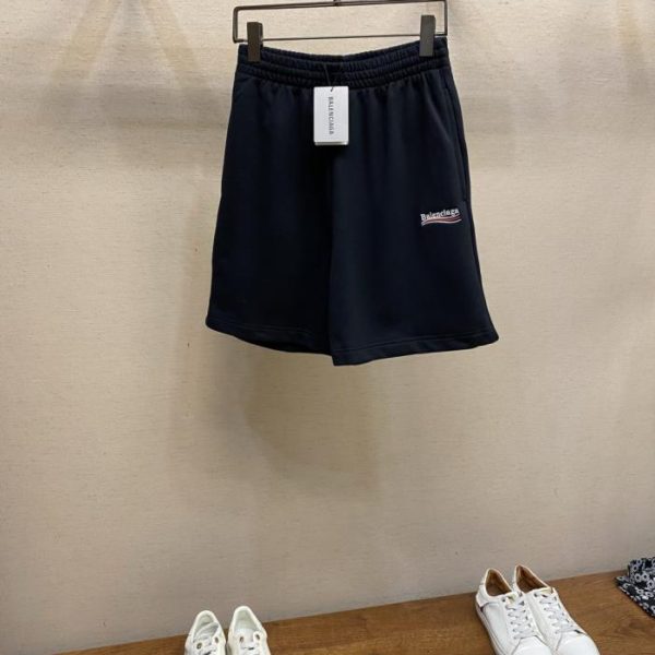 designer,replica,clothing,fake,1:1,lv,luxury,high quality Balenciaga classic logo embroidered shorts (WVTM6)