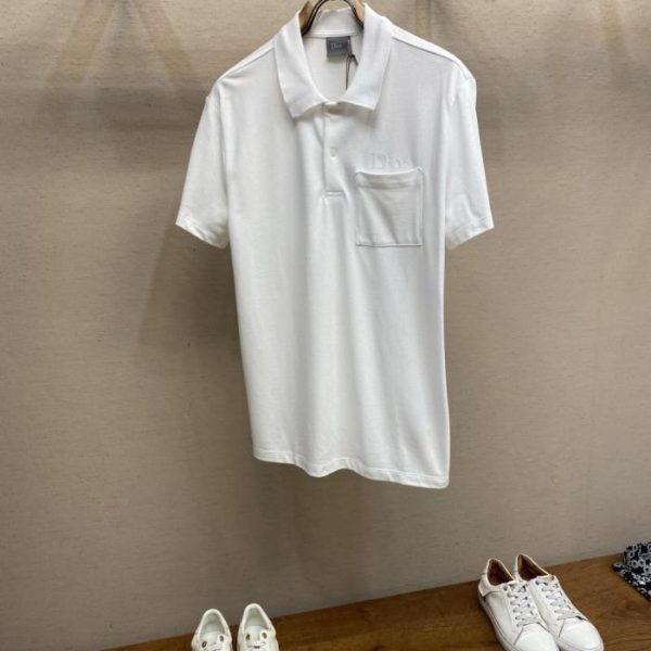 designer,replica,clothing,fake,1:1,lv,luxury,high quality Dior cotton pique embroidered short-sleeved polo shirt (M727K)