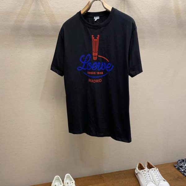designer,replica,clothing,fake,1:1,lv,luxury,high quality Loewe Crown Ruffle Crew Neck Short-Sleeve T-Shirt (23EGX)