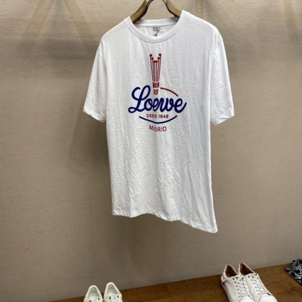 designer,replica,clothing,fake,1:1,lv,luxury,high quality Loewe Crown Ruffle Crew Neck Short-Sleeve T-Shirt (30VI7)