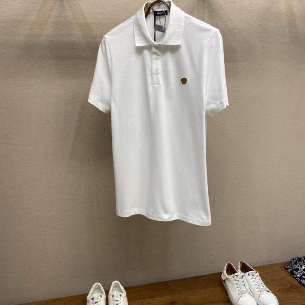 designer,replica,clothing,fake,1:1,lv,luxury,high quality Versace Medusa embroidered polo shirt (K5DB7)