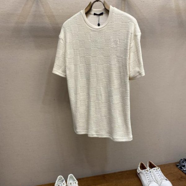 designer,replica,clothing,fake,1:1,lv,luxury,high quality LV cotton terry cloth embroidered short-sleeved shirt (0CKFB)