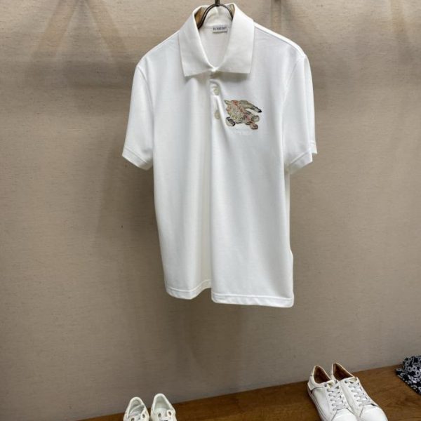 designer,replica,clothing,fake,1:1,lv,luxury,high quality Burberry Polo Shirt with Equestrian Patchwork (CZUW6)