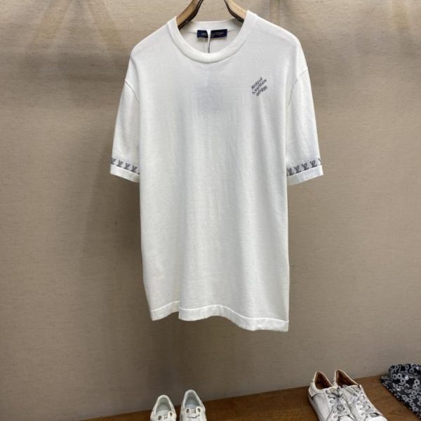 designer,replica,clothing,fake,1:1,lv,luxury,high quality LV Jacquard Knit Cotton Short-Sleeve T-Shirt, Unisex (3KLVT)