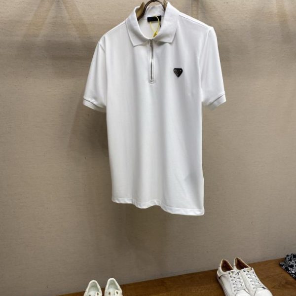 designer,replica,clothing,fake,1:1,lv,luxury,high quality Prada’s new classic triangle logo half-zip polo shirt (ULOAK)