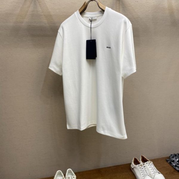 designer,replica,clothing,fake,1:1,lv,luxury,high quality Prada Spring/Summer Collection Simple and Versatile Cotton Short-Sleeve T-Shirt (0KVT2)