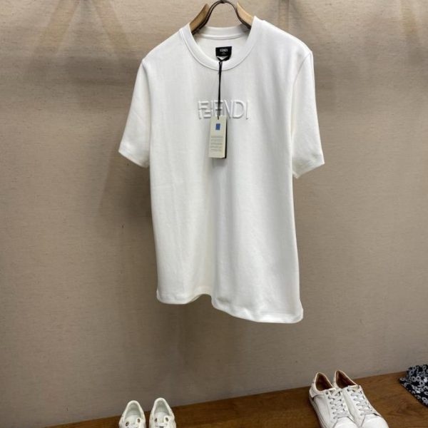 designer,replica,clothing,fake,1:1,lv,luxury,high quality Fendi Standard Fit Short Sleeve Crew Neck T-Shirt (KYF1D)