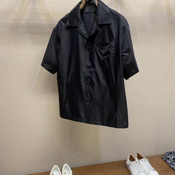 designer,replica,clothing,fake,1:1,lv,luxury,high quality Prada nylon short-sleeved shirt, loose fit (LZVLE)