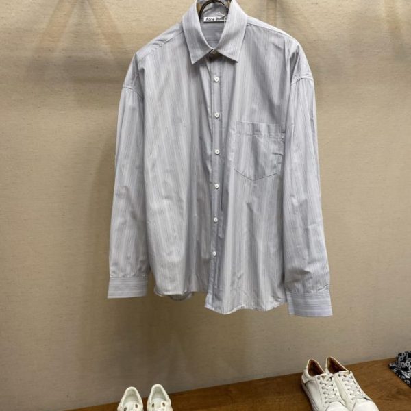 designer,replica,clothing,fake,1:1,lv,luxury,high quality Acne Studios Striped Collared Button-Down Long-Sleeve Shirt (XXU5R)