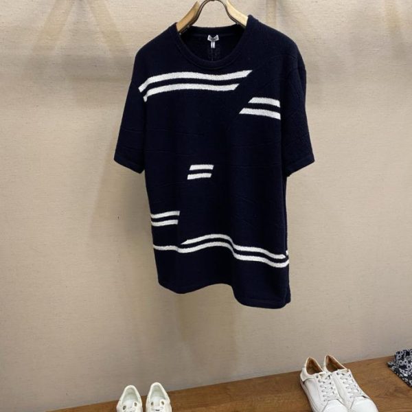 designer,replica,clothing,fake,1:1,lv,luxury,high quality Loewe Lightweight Textured Wool Crew Neck Embroidered T-Shirt (EEQUT)