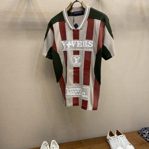 designer,replica,clothing,fake,1:1,lv,luxury,high quality LV jersey show short-sleeved knit T-shirt (57566)