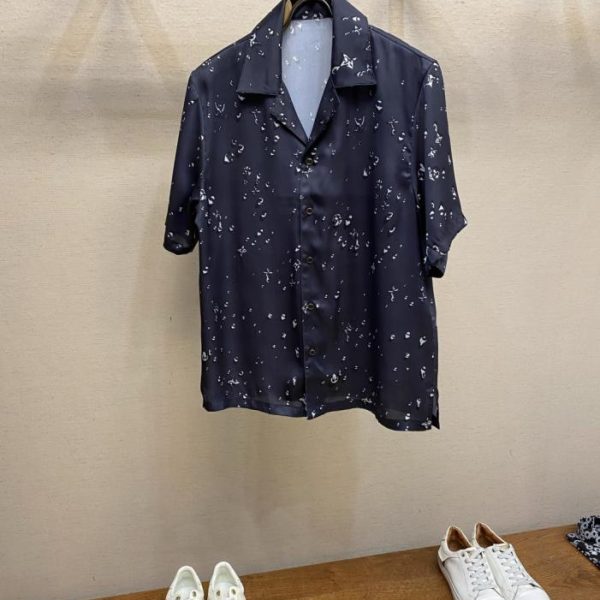 designer,replica,clothing,fake,1:1,lv,luxury,high quality Louis Vuitton men’s shirt with silk print (1BTXG)