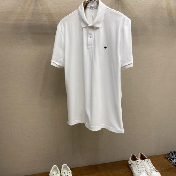designer,replica,clothing,fake,1:1,lv,luxury,high quality Dior Classic Bee Embroidery Piqué Cotton Polo Shirt, Short Sleeve T-Shirt (7T328)