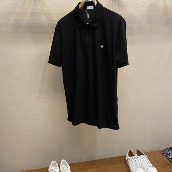 designer,replica,clothing,fake,1:1,lv,luxury,high quality Dior Classic Bee Embroidery Piqué Cotton Polo Shirt, Short Sleeve T-Shirt (YMXI4)
