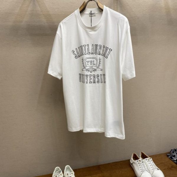designer,replica,clothing,fake,1:1,lv,luxury,high quality SLP Saint Laurent Summer New Loose Crew Neck Short-Sleeve T-Shirt (FWTCJ)