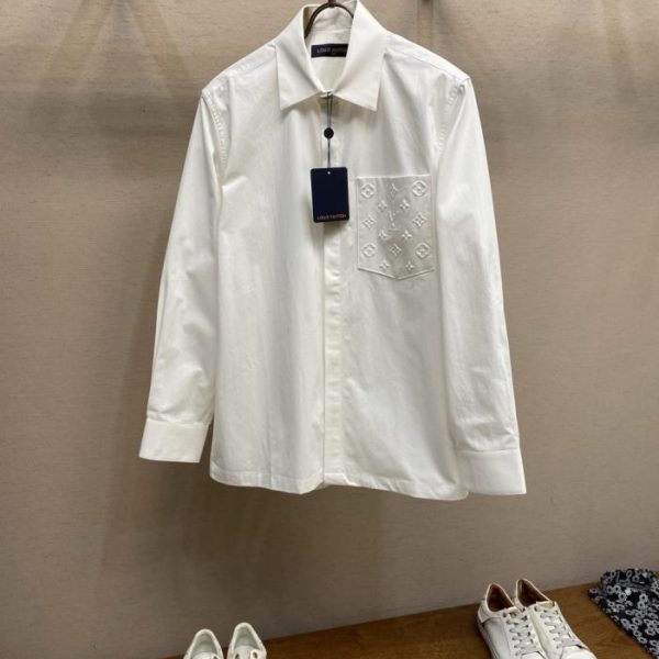 designer,replica,clothing,fake,1:1,lv,luxury,high quality LV Early Spring MONOGRAM Pocket Long-Sleeve Shirt (RV7W3)