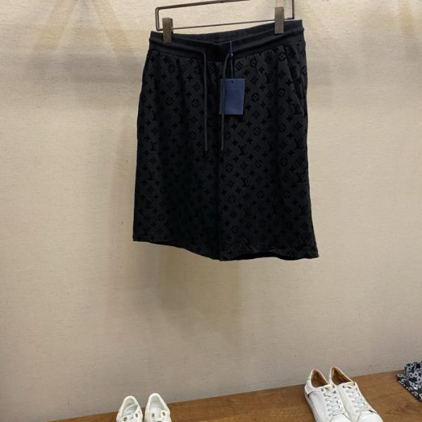 designer,replica,clothing,fake,1:1,lv,luxury,high quality LV flocked monogram print shorts (IU24K)
