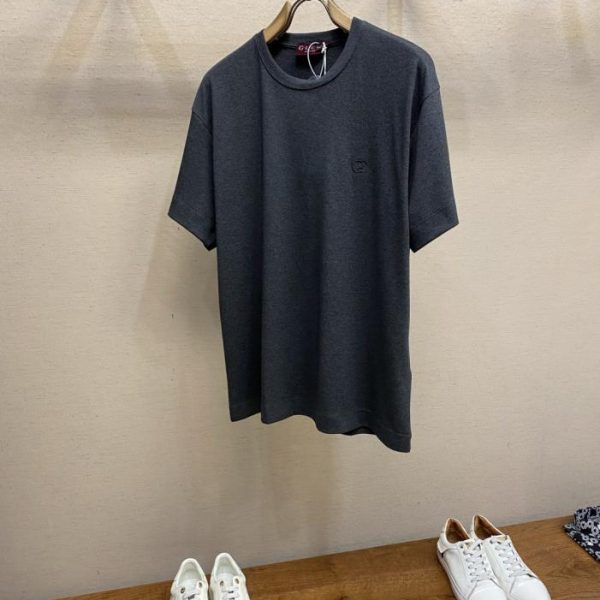 designer,replica,clothing,fake,1:1,lv,luxury,high quality Gucci Crew Neck Embroidered Double G Interlocking Knit Cotton T-Shirt (1Q6KY)