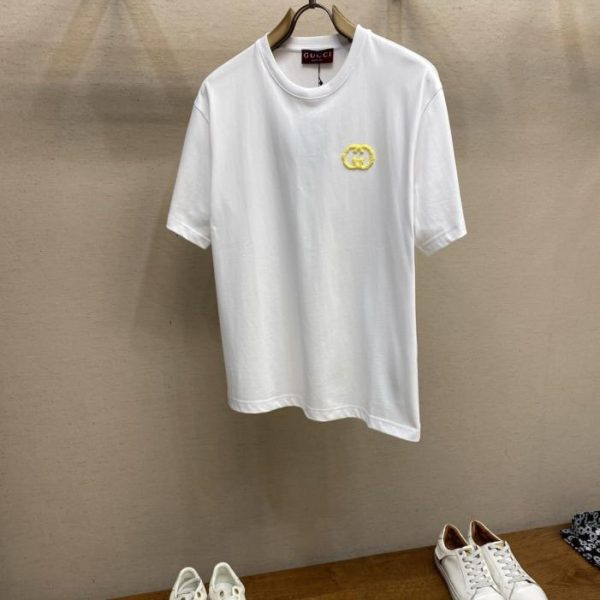 designer,replica,clothing,fake,1:1,lv,luxury,high quality Gucci plush double G crew neck short-sleeved T-shirt (5E5R4)